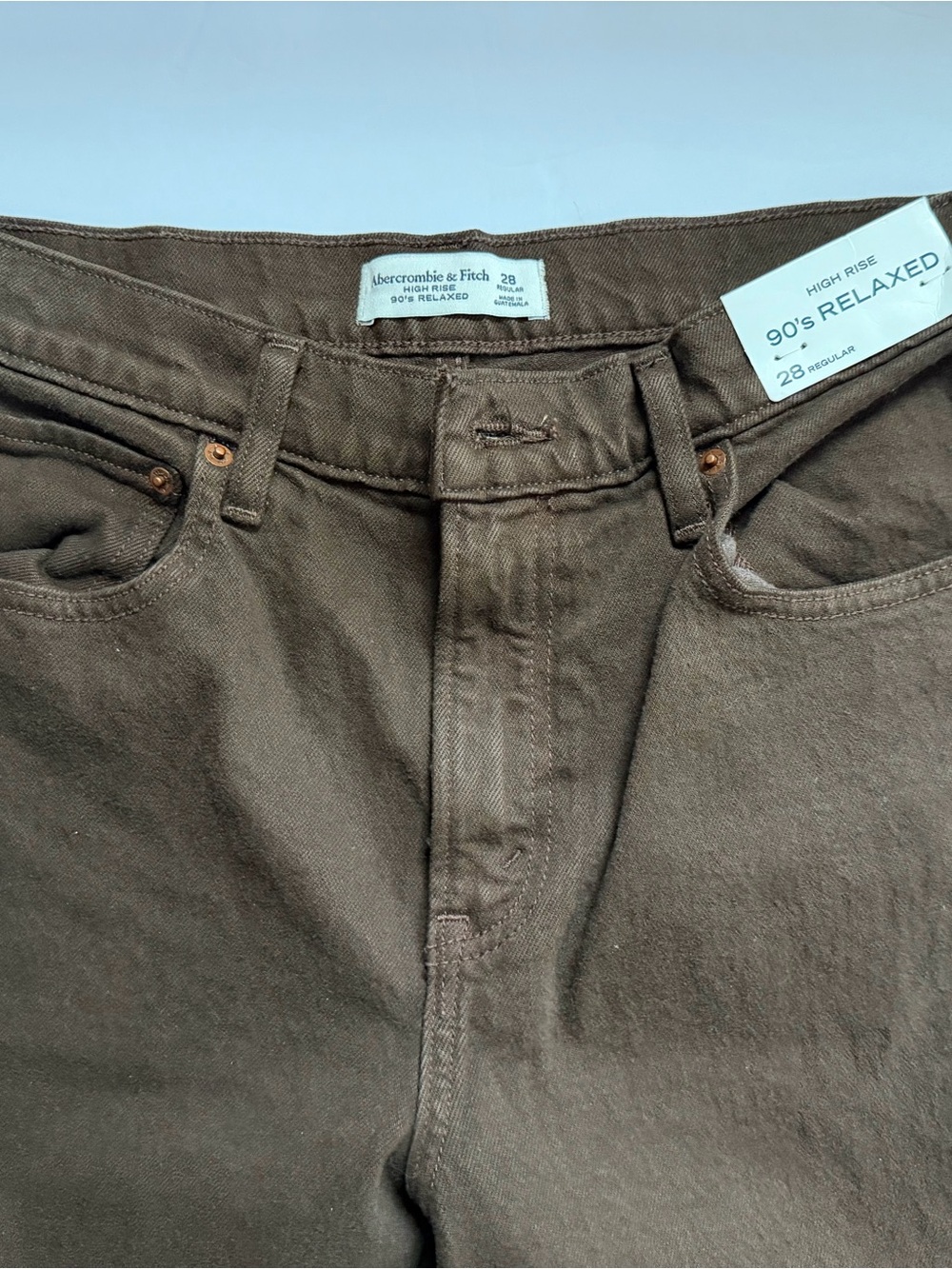 Abercrombie 90s Relaxed Jeans 28/6R Brown High Rise Wide Leg NWT New
